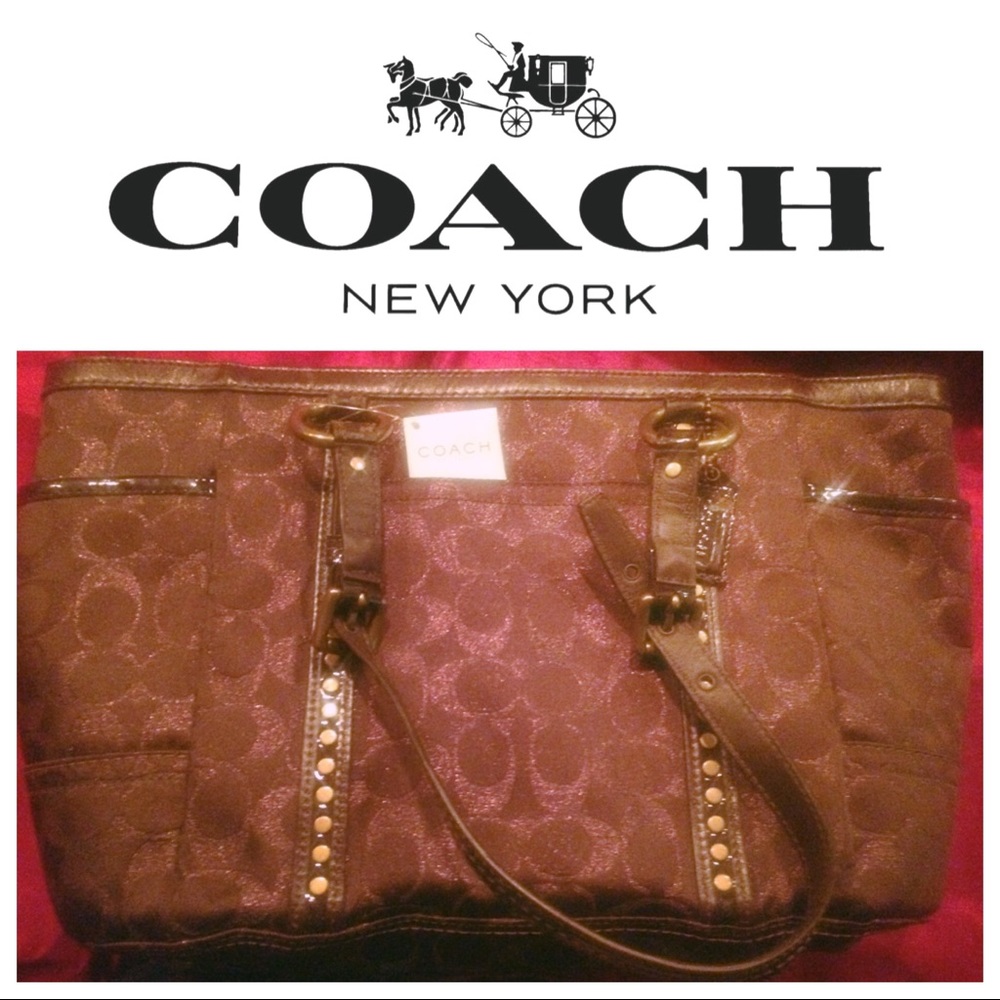 💯 Authentic Studded  Lurex Signature COACH 👜